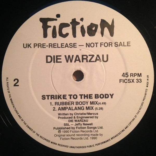 Die Warzau : Strike To The Body (12", Single, Promo)