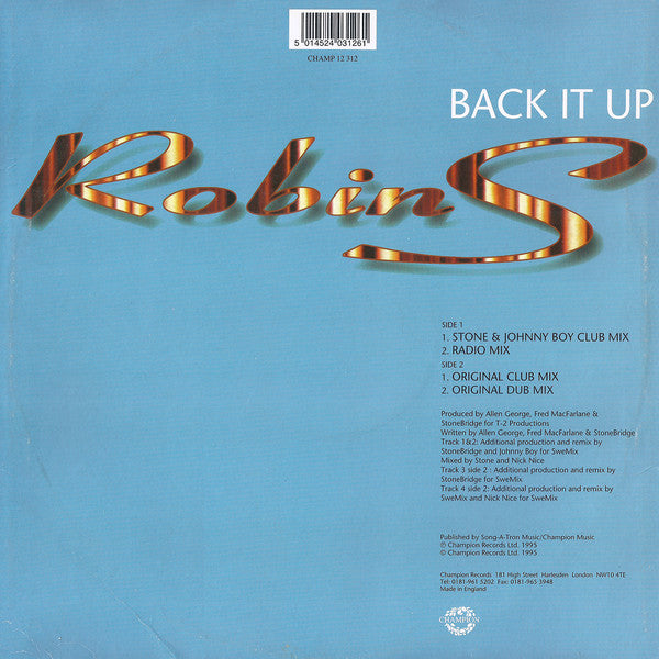 Robin S* : Back It Up (12")