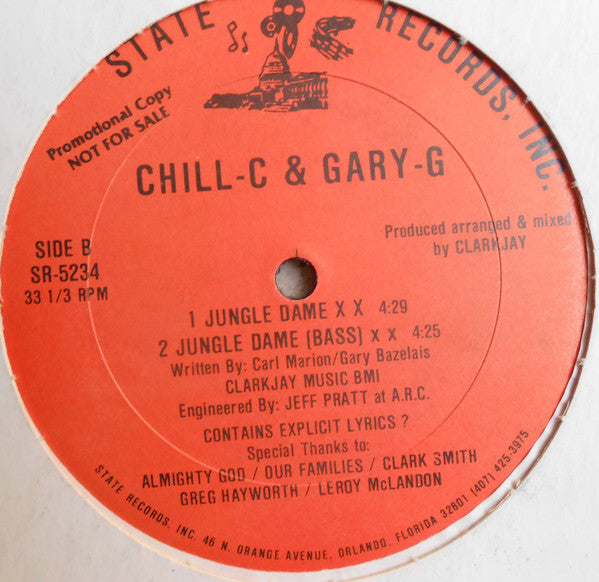 Chill-C* & Gary-G* : Jungle Dame (12", Promo)