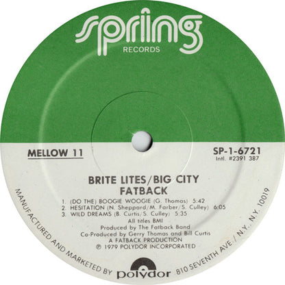 Fatback* : Brite Lites, Big City (LP, Album, Spe)