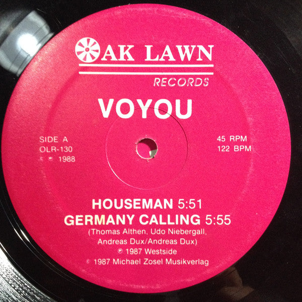 Voyou : Houseman / Germany Calling (12", Single)