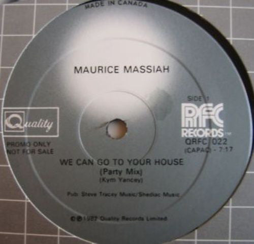 Maurice Massiah : We Can Go To Your House (12", Promo)