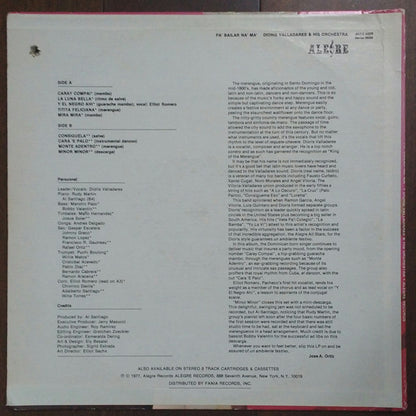 Dioris Valladares & His Orchestra* : Pa' Bailar Na' Ma' (LP, Album)