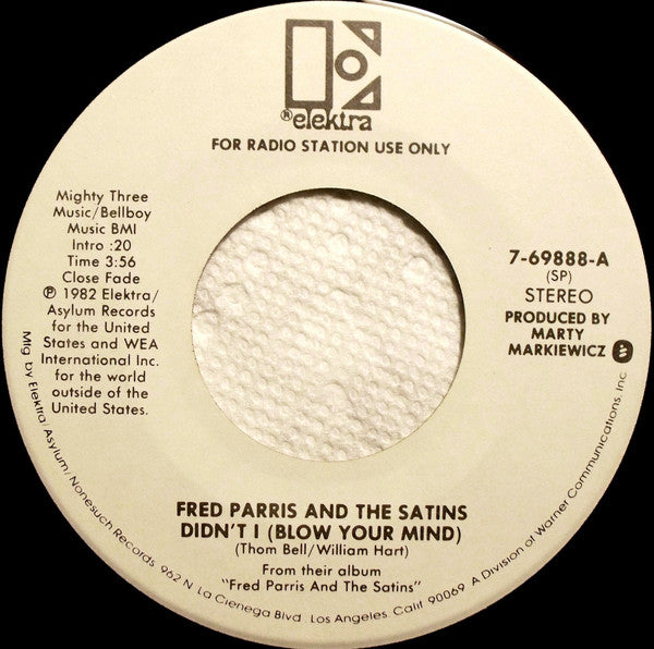 Fred Parris And The Satins* : Didn't I (Blow Your Mind) (7", Mono, Promo, Spe)