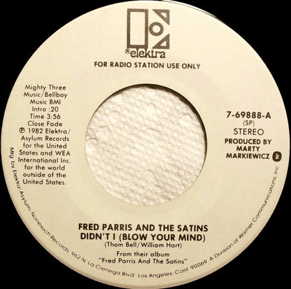 Fred Parris And The Satins* : Didn't I (Blow Your Mind) (7", Mono, Promo, Spe)
