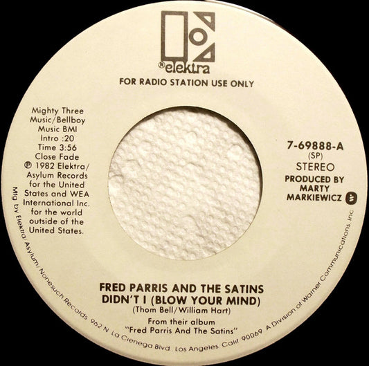 Fred Parris And The Satins* : Didn't I (Blow Your Mind) (7", Mono, Promo, Spe)