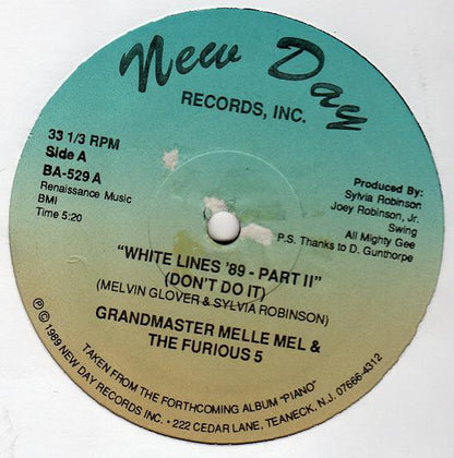 Grandmaster Melle Mel & The Furious 5* : White Lines '89 - Part II (12")
