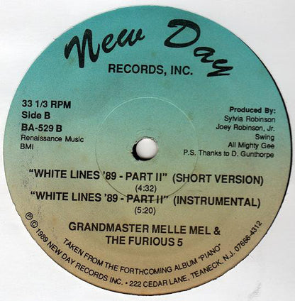 Grandmaster Melle Mel & The Furious 5* : White Lines '89 - Part II (12")