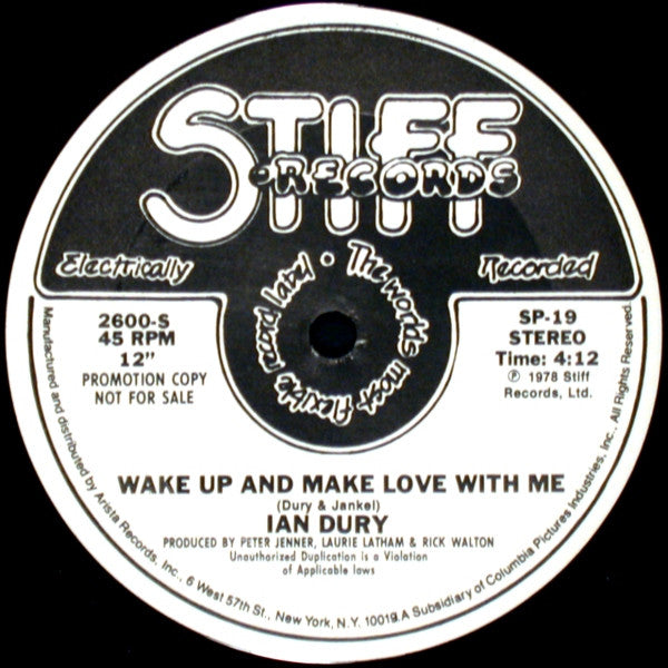 Ian Dury : Wake Up And Make Love With Me (12", Promo)
