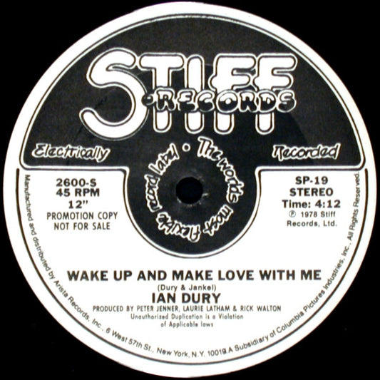 Ian Dury : Wake Up And Make Love With Me (12", Promo)