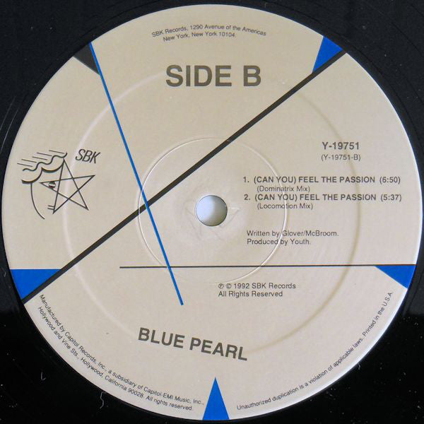 Blue Pearl : (Can You) Feel The Passion (12")