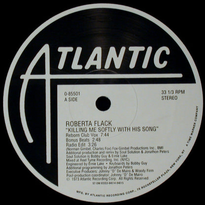 Roberta Flack : Killing Me Softly With His Song (12")