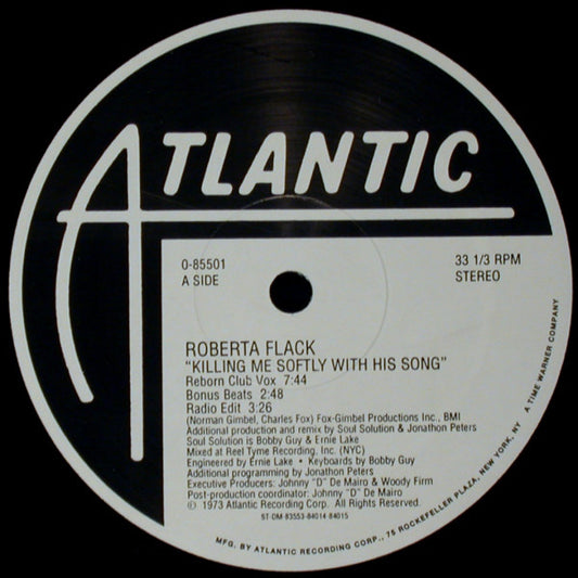 Roberta Flack : Killing Me Softly With His Song (12")