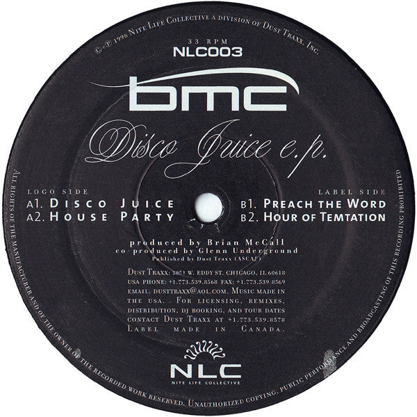 BMC : Disco Juice E.P. (12", EP)