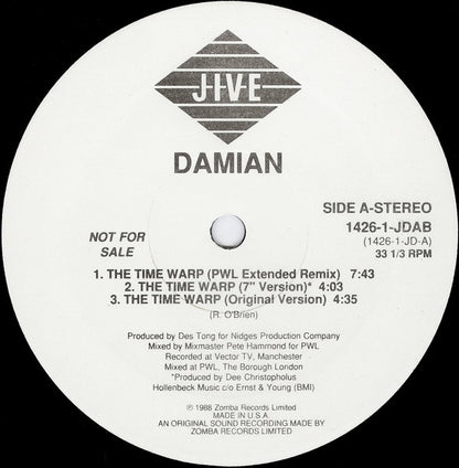 Damian : The Time Warp (12", Promo)