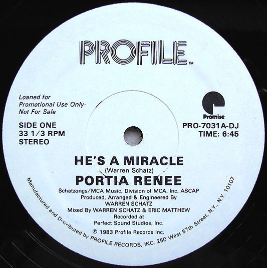 Portia Renee : He's A Miracle (12", Single, Promo)