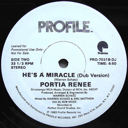 Portia Renee : He's A Miracle (12", Single, Promo)