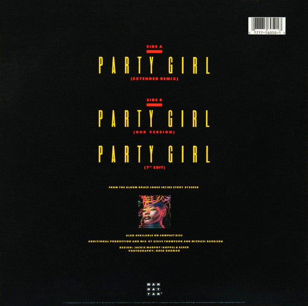 Grace Jones : Party Girl (12")