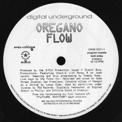 Digital Underground : Oregano Flow (12", Promo)