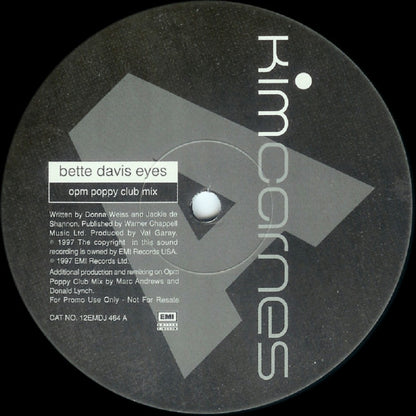 Kim Carnes : Bette Davis Eyes (The OPM Mixes) (12", Promo)