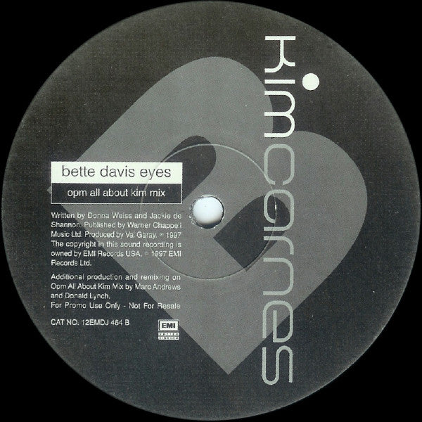 Kim Carnes : Bette Davis Eyes (The OPM Mixes) (12", Promo)