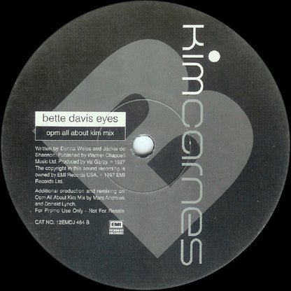 Kim Carnes : Bette Davis Eyes (The OPM Mixes) (12", Promo)