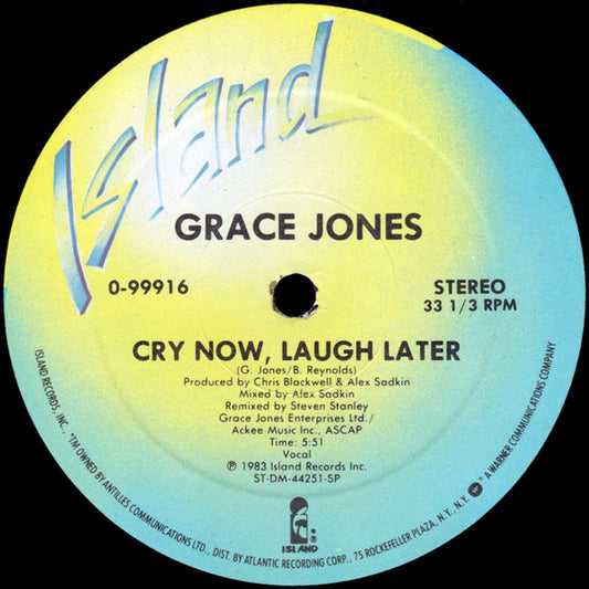 Grace Jones : Cry Now, Laugh Later (12")