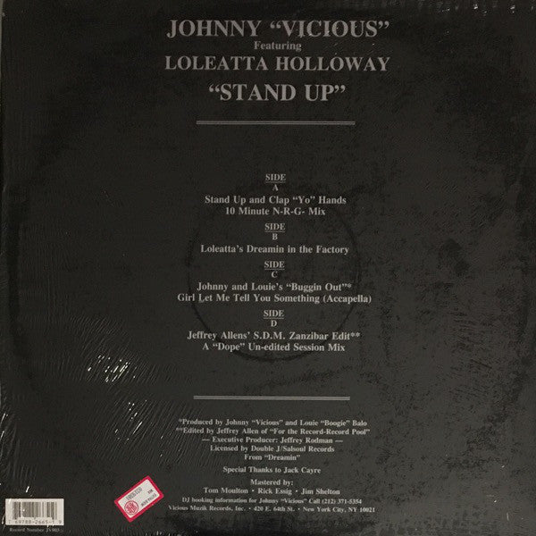 Johnny Vicious Featuring Loleatta Holloway : Stand Up (2x12")