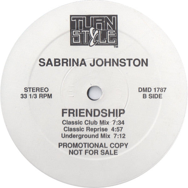 Sabrina Johnston : Friendship (12", Promo, Spe)