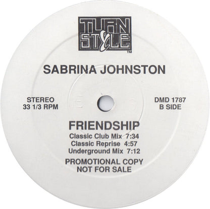 Sabrina Johnston : Friendship (12", Promo, Spe)
