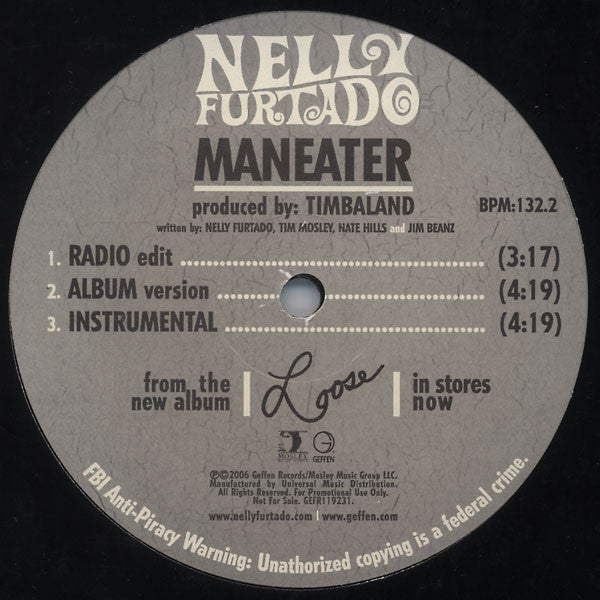Nelly Furtado : Maneater (12", Promo)