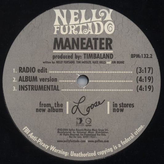 Nelly Furtado : Maneater (12", Promo)