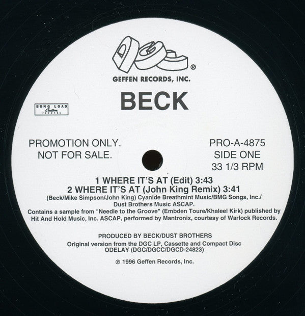 Beck : Where It's At (12", Maxi, Promo)