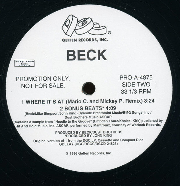 Beck : Where It's At (12", Maxi, Promo)