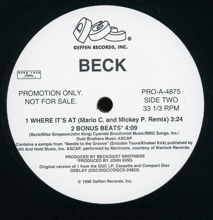Beck : Where It's At (12", Maxi, Promo)