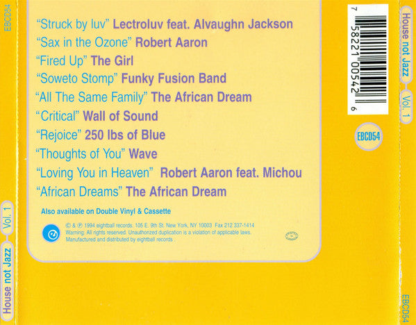 Various : House Not Jazz Vol. 1 (CD, Comp)