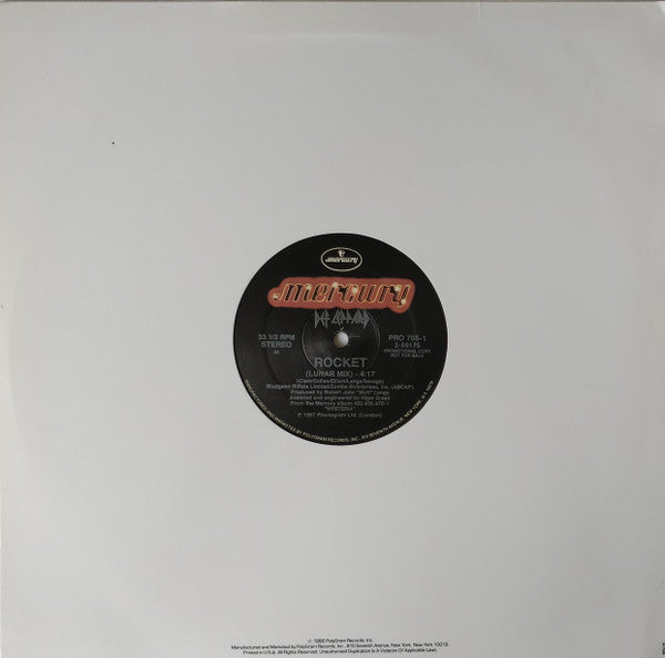 Def Leppard : Rocket (Album Version) / Rocket (Lunar Mix) (12", Promo)