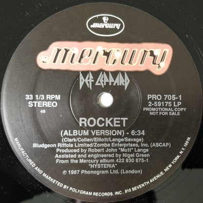 Def Leppard : Rocket (Album Version) / Rocket (Lunar Mix) (12", Promo)