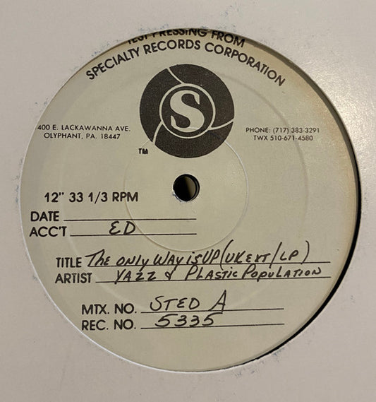 Yazz & Plastic Population* : The Only Way Is Up (12", Promo, TP)