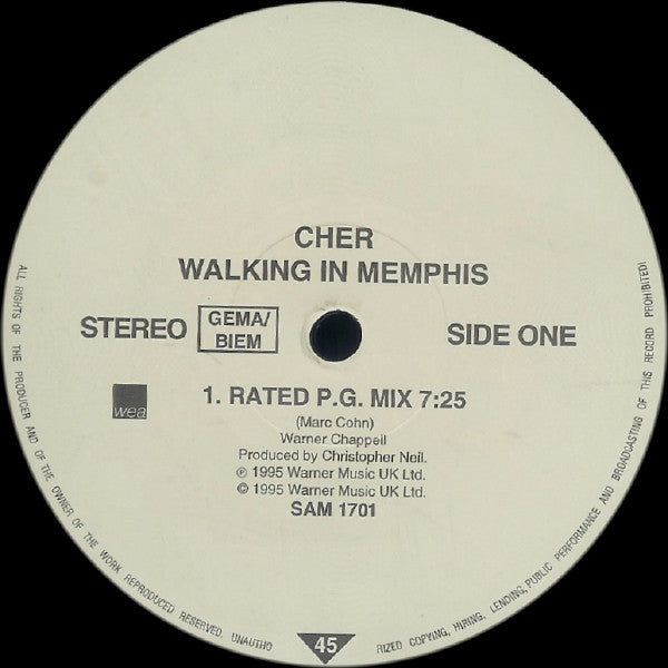 Cher : Walking In Memphis (12", Promo)