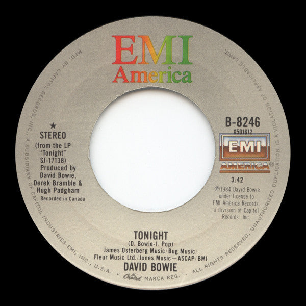 David Bowie : Tonight (7", Single, Ltd, Pos)