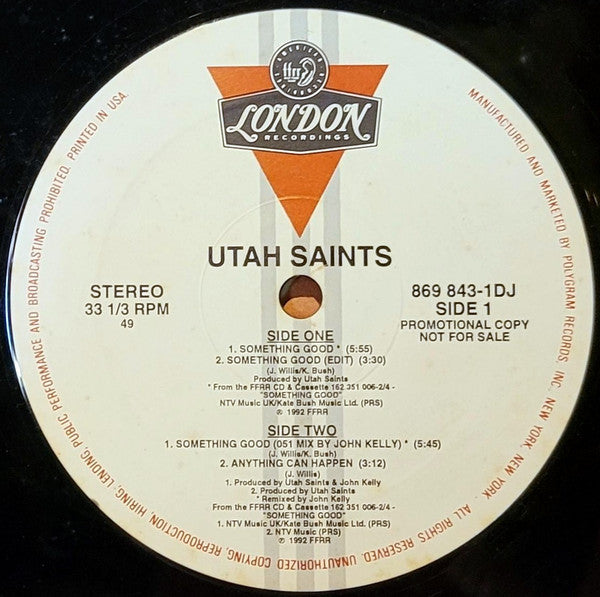 Utah Saints : Something Good (12", Maxi, Promo)
