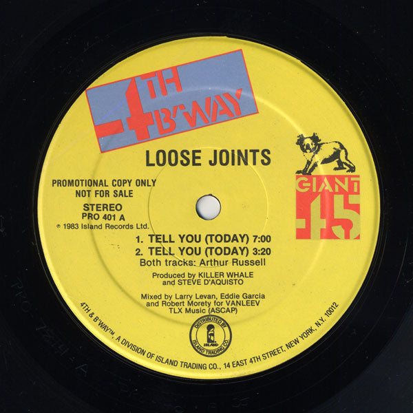 Loose Joints : Tell You (Today) (12", Maxi, Promo)