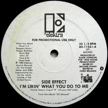 Side Effect : I'm Likin' What You Do To Me (12", Promo)