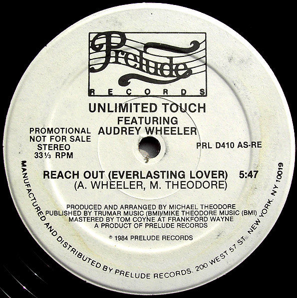 Unlimited Touch Featuring Audrey Wheeler : Reach Out (Everlasting Lover) (12", Promo)