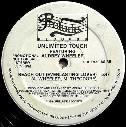 Unlimited Touch Featuring Audrey Wheeler : Reach Out (Everlasting Lover) (12", Promo)
