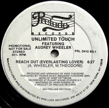 Unlimited Touch Featuring Audrey Wheeler : Reach Out (Everlasting Lover) (12", Promo)