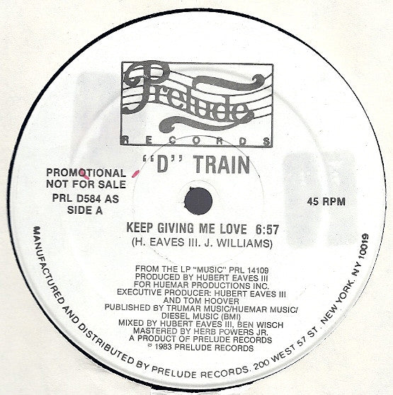 "D" Train* : Keep Giving Me Love (12", Promo)