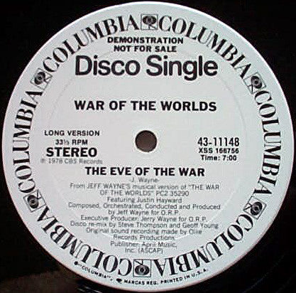 Jeff Wayne : The Eve Of The War (12", Single, Promo, Pit)