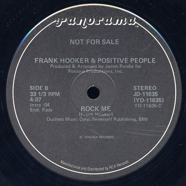 Frank Hooker & Positive People : Rock Me (12", Promo)